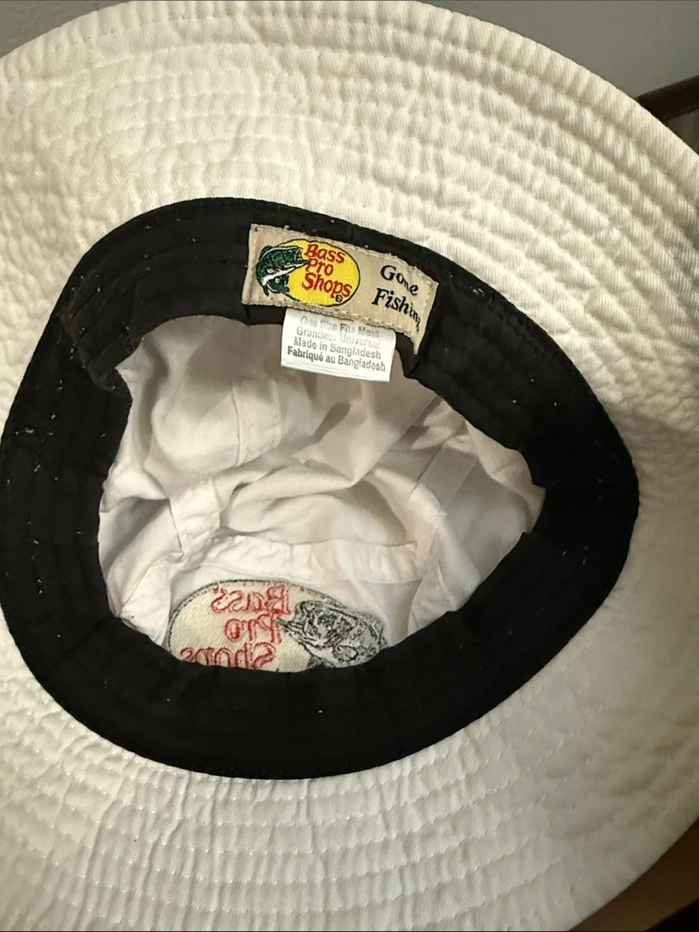 Bass Pro Shops White Kids Bucket Hat with Embroidered Logo